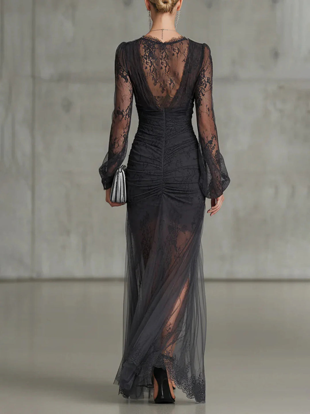 Elisabelle | Elegant Lace Ruffle Maxi Dress