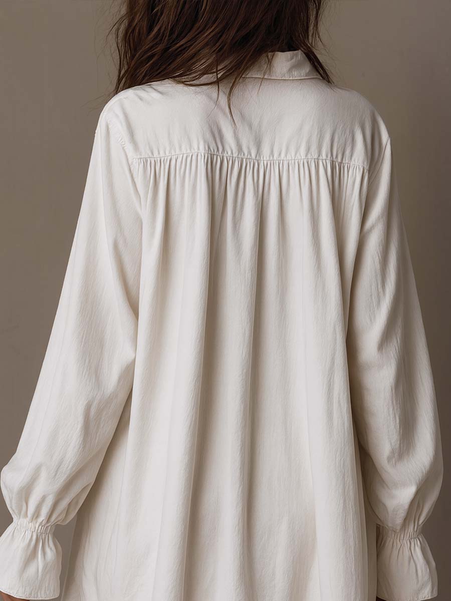 Bellea | Retro-style Lace Irregular Hem Long-sleeved Mini Dress