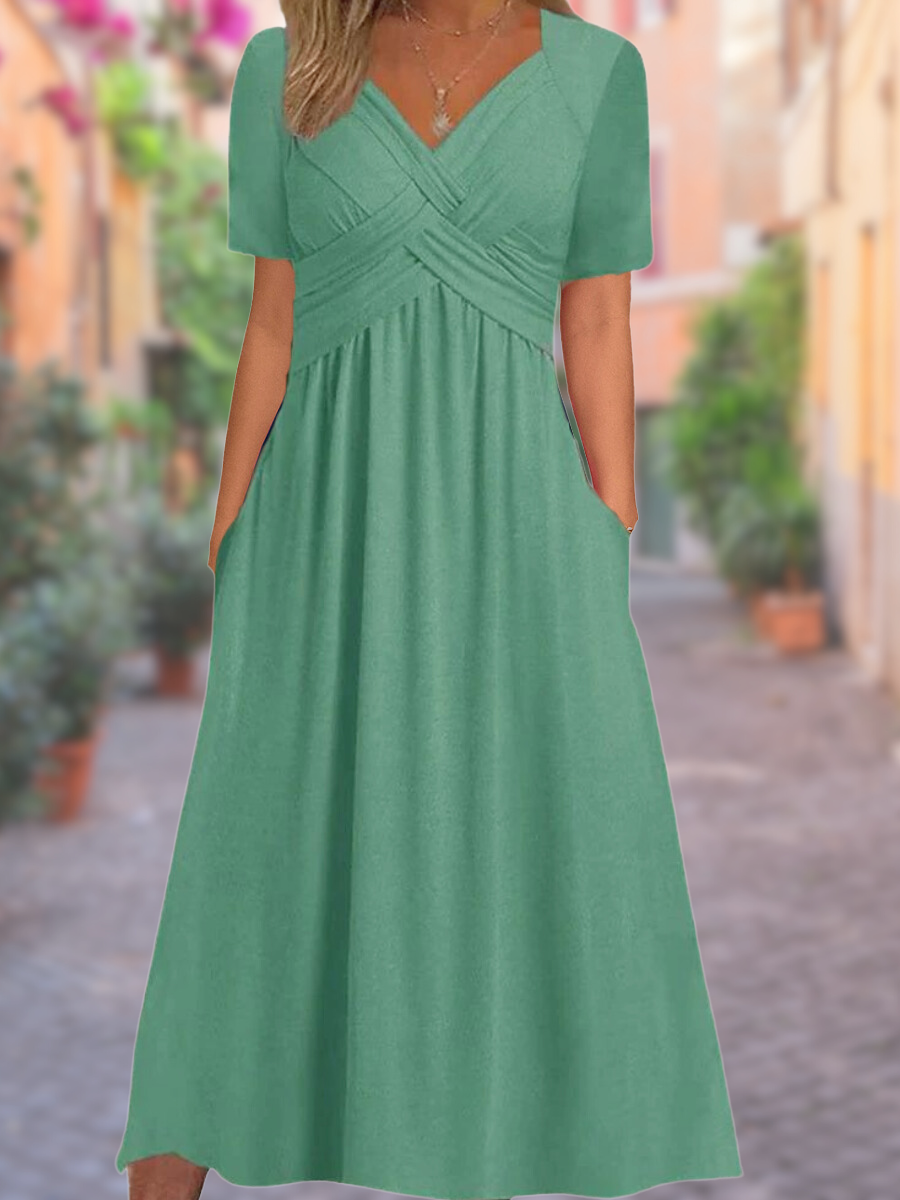 Sylviah | V-Neck Tummy-Covering Dress