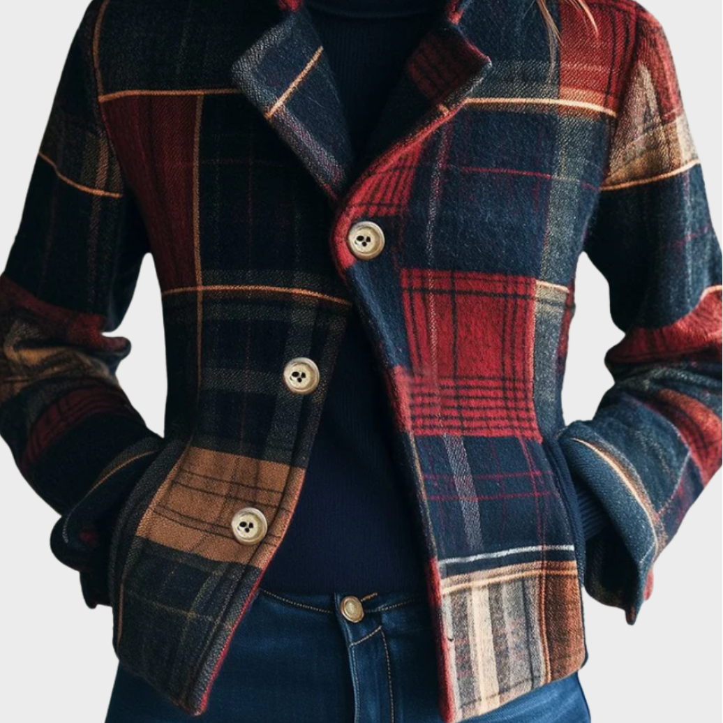 Hazel | Classic checked wool coat
