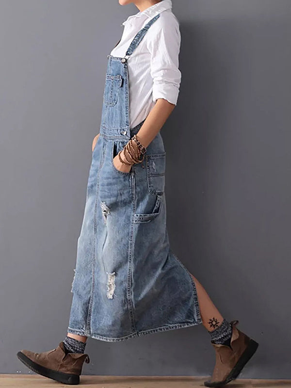 Marey | Relaxed Fit Denim Overall Dress Adjustable Straps