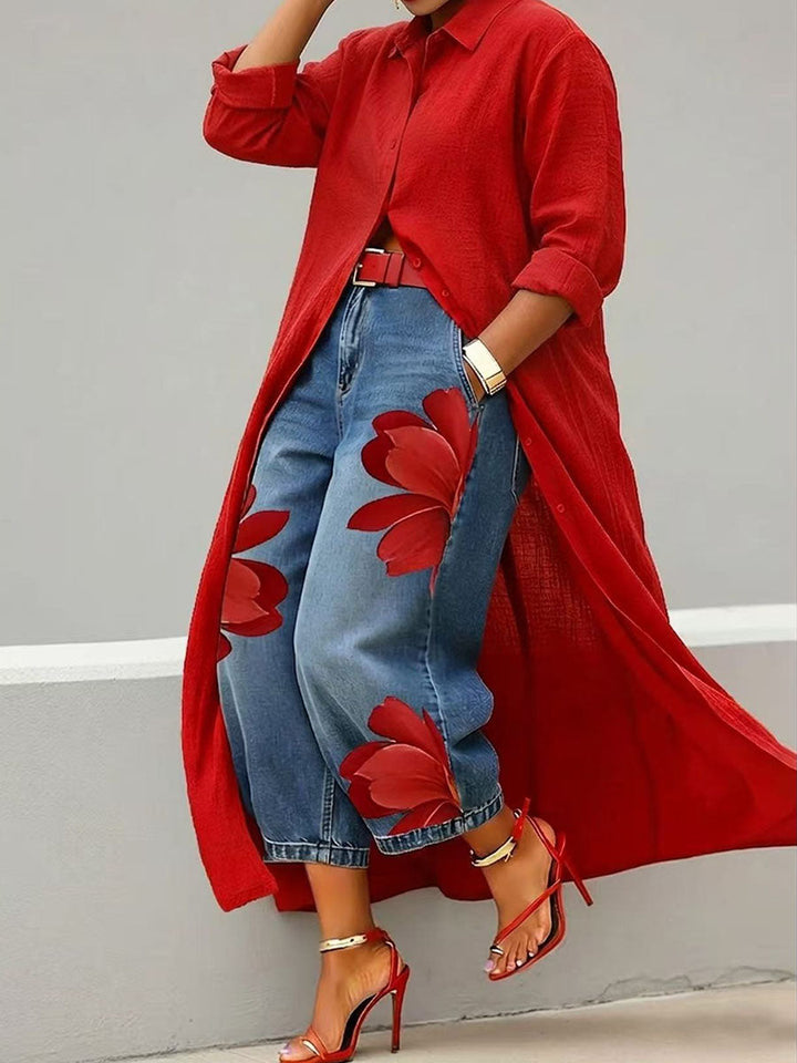 Angela - Elegant Floral Pants