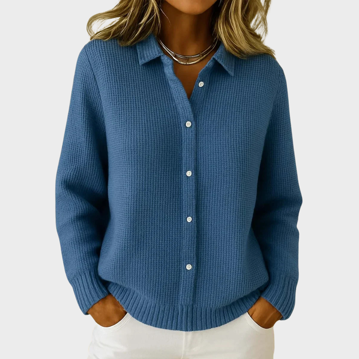 Tayla | Textured knitted coat with buttons