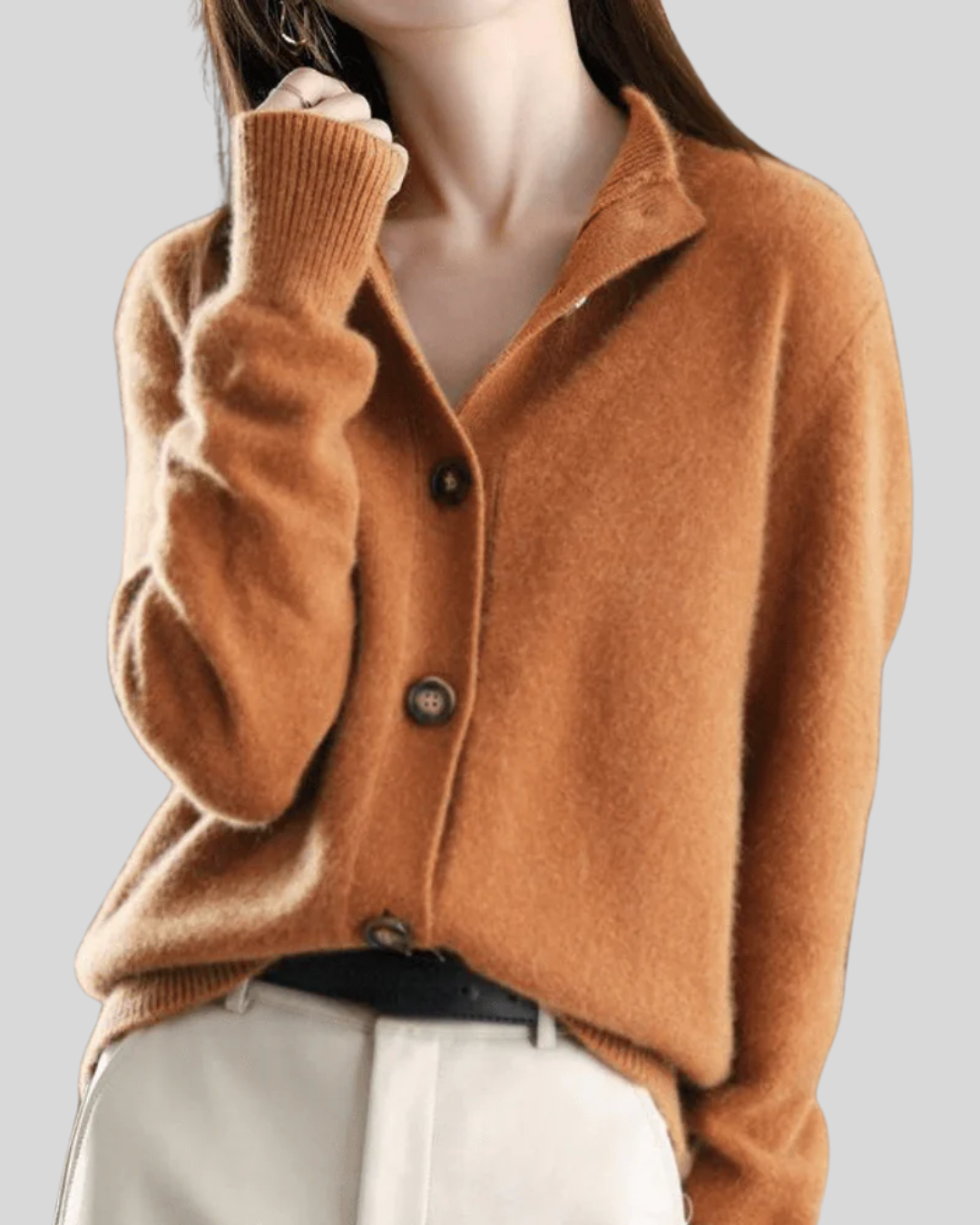 June | Claire | Retro-Style Cashmere Cardigan