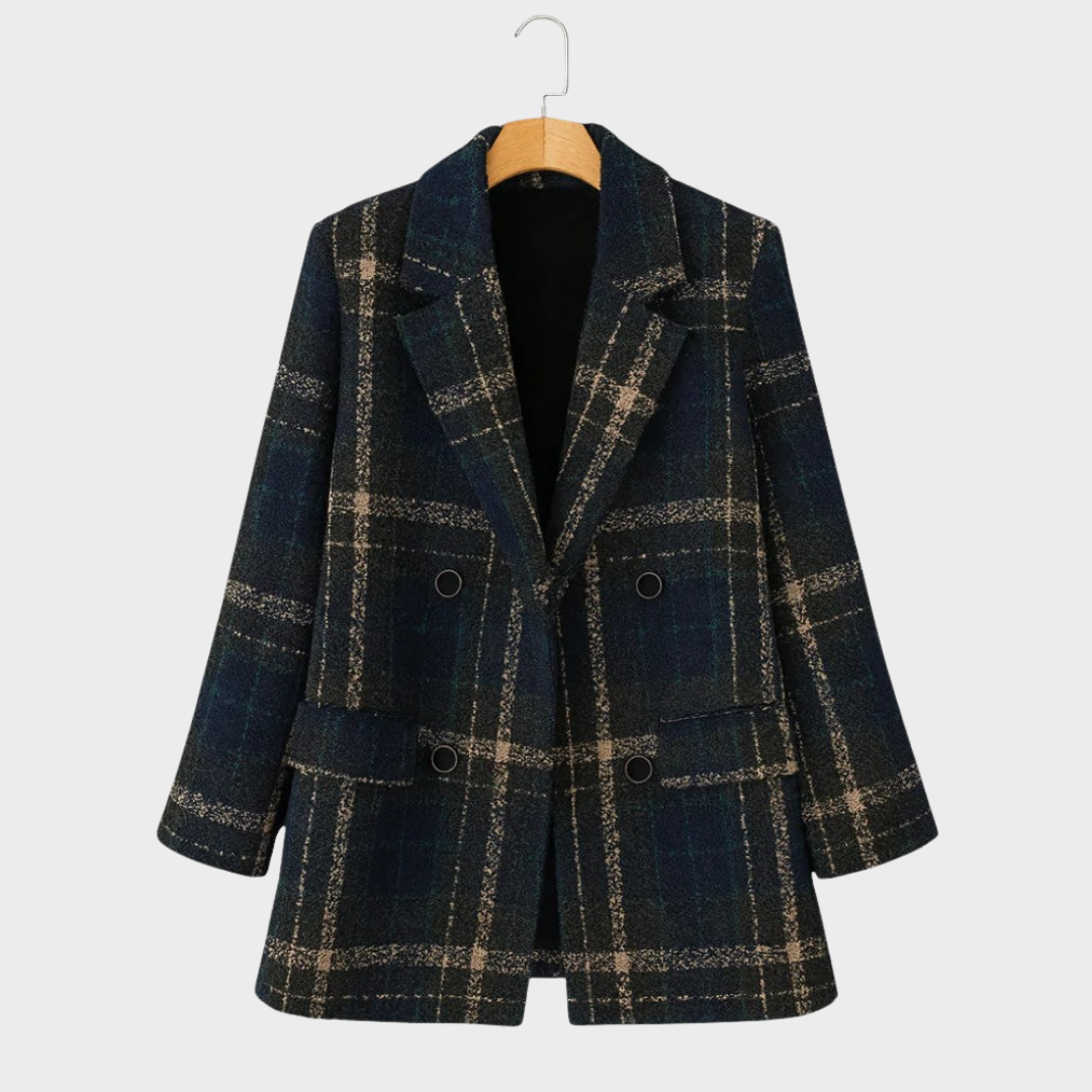 Natalie | Classic checked wool coat