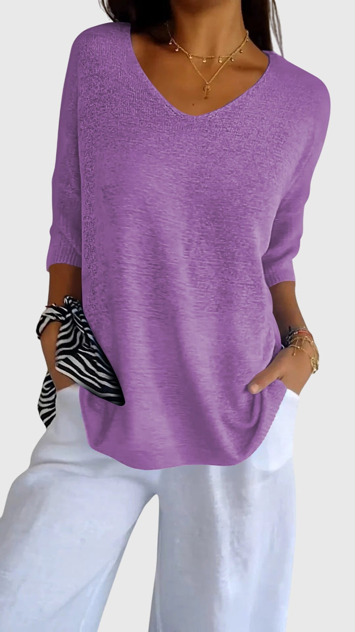 June | Elegant V-Neck Top