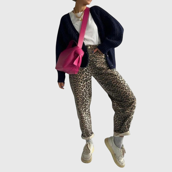 June | Vintage Jeans with Leopard Print