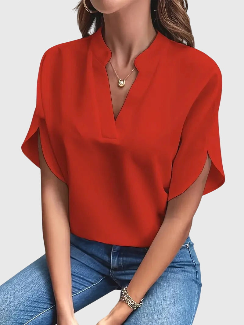 June | Soft and Elegant V-Neck Shirt