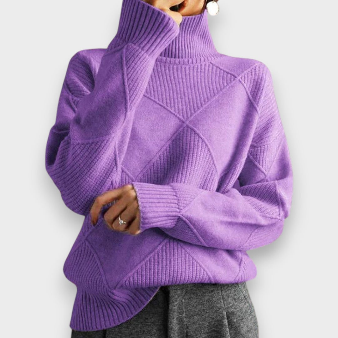 Remmy | Structured Roll Neck Jumper in Knit