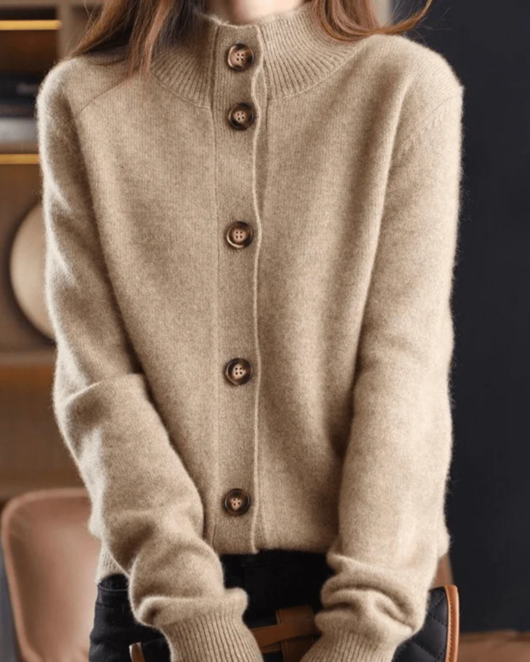 June | Claire | Retro-Style Cashmere Cardigan