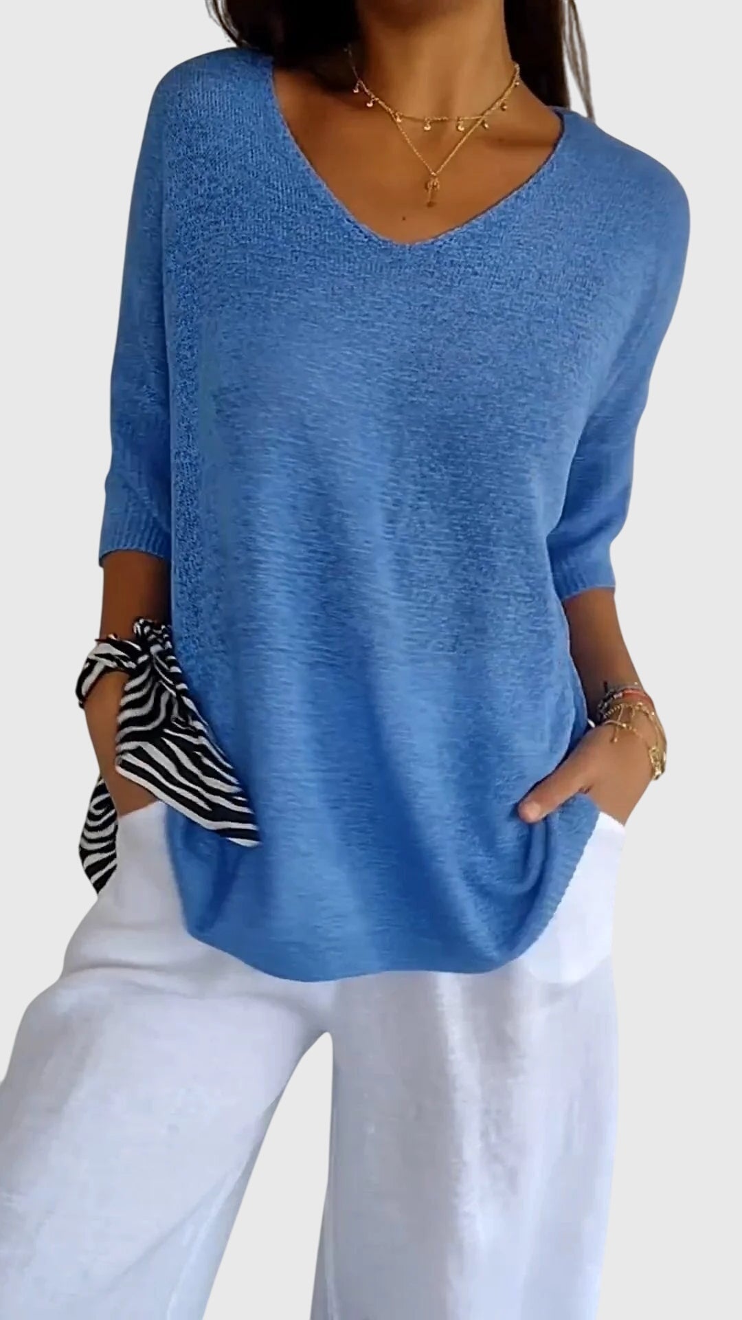 June | Elegant V-Neck Top