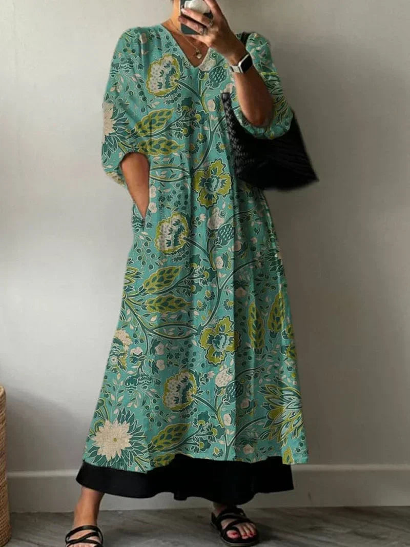 Elegant Dress with Floral Print Paula