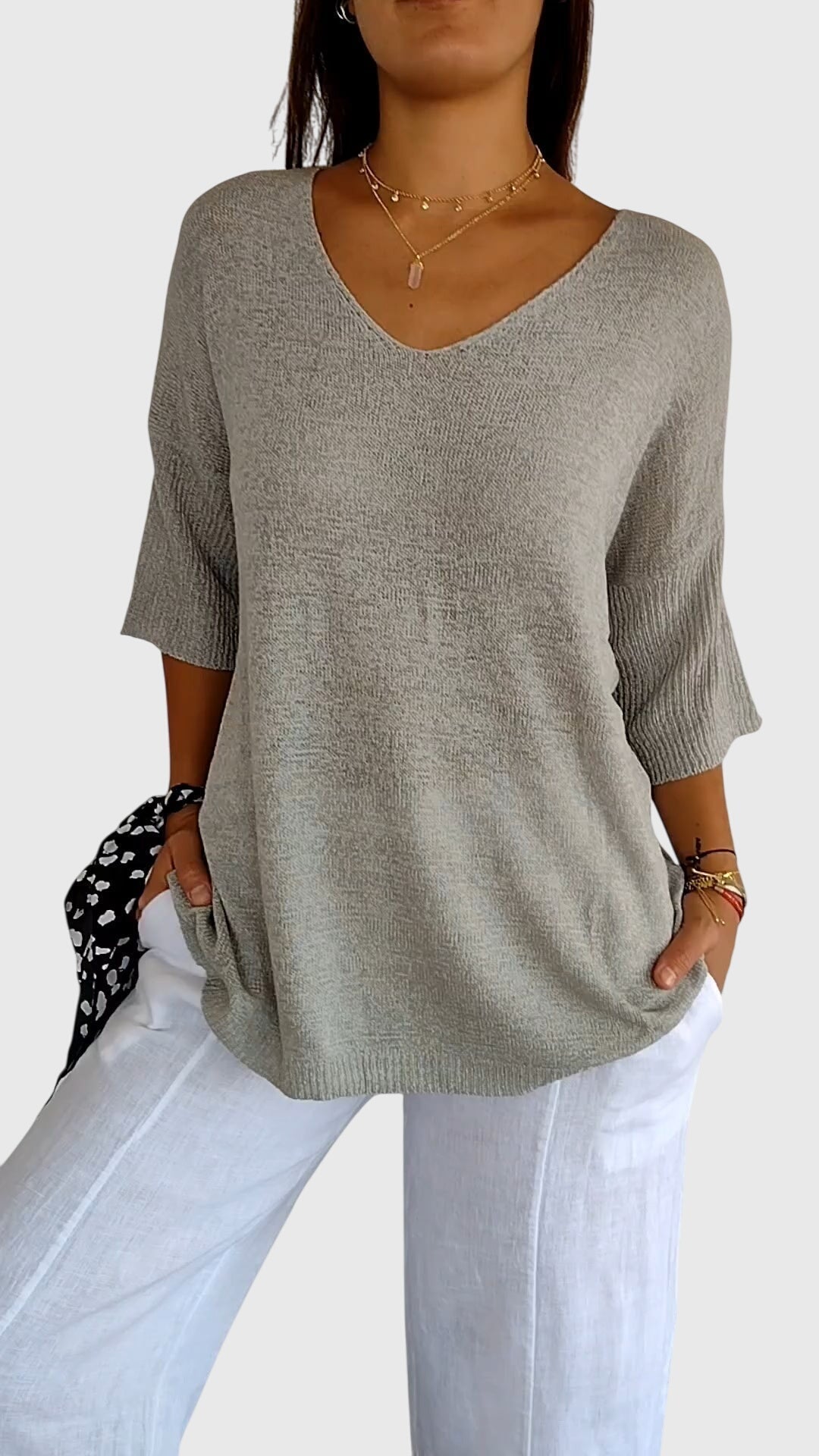 June | Elegant V-Neck Top