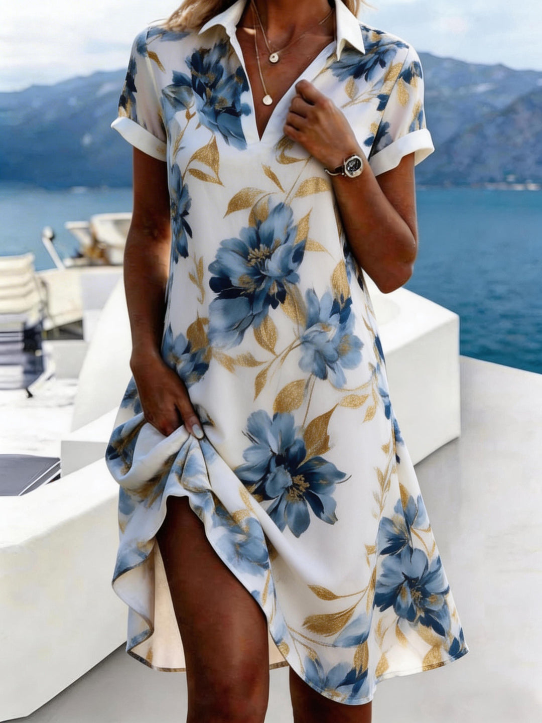 Denisa | Floral Wrap Midi Dress