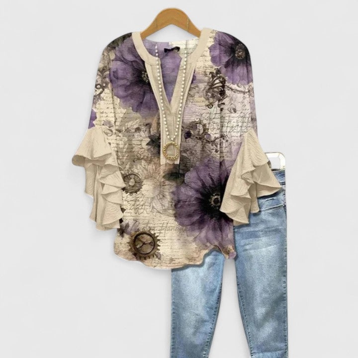 Janet – Ruffle Sleeve Statement Blouse