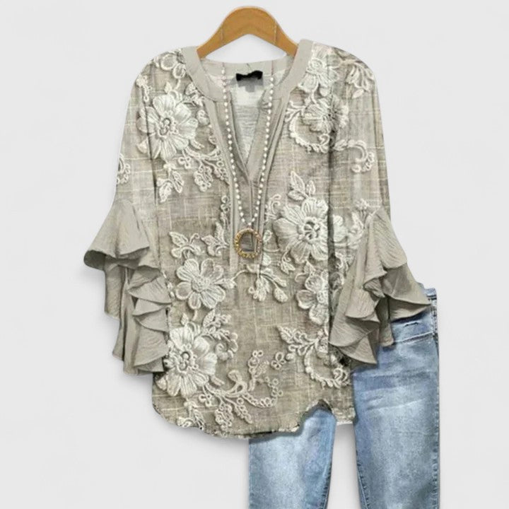 Janet – Ruffle Sleeve Statement Blouse