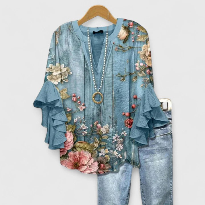 Janet – Ruffle Sleeve Statement Blouse