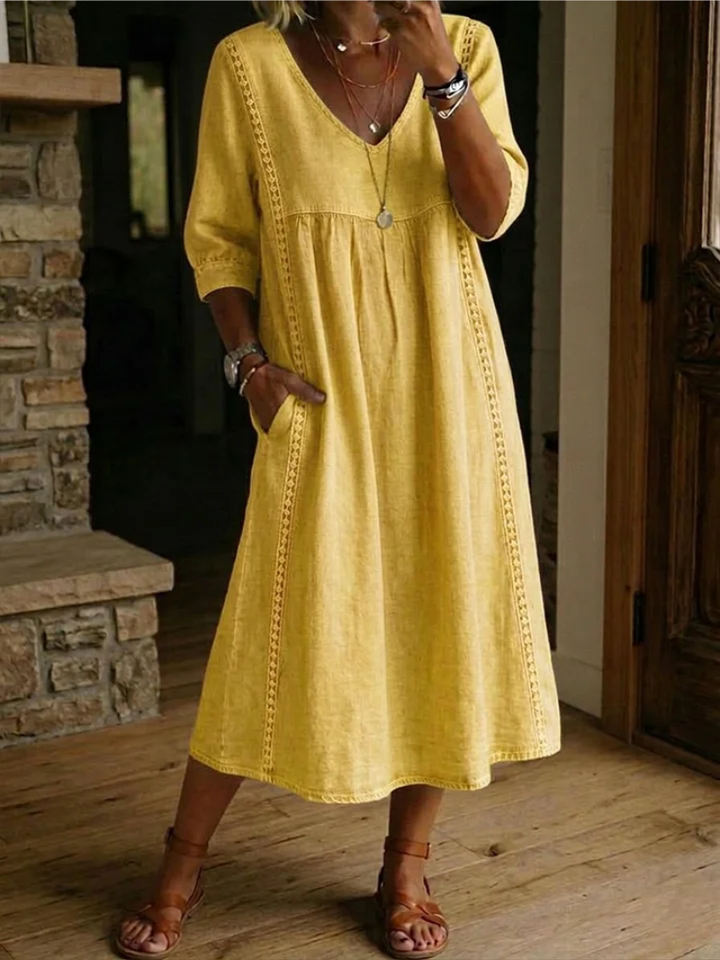 Linen Blend Dress Loose Fit Stylish Comfort