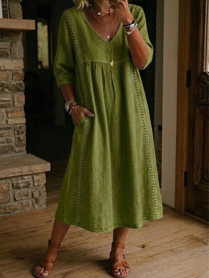 Linen Blend Dress Loose Fit Stylish Comfort