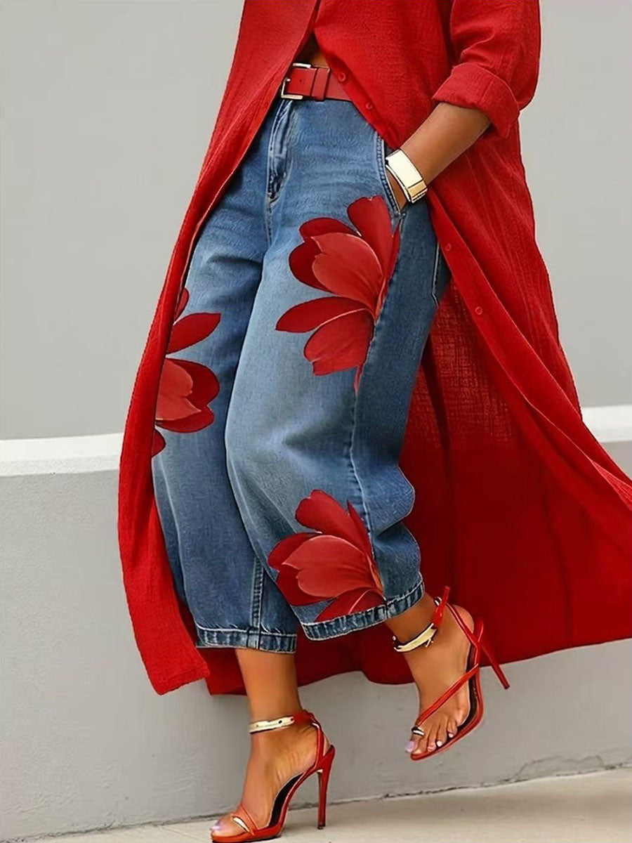 Angela - Elegant Floral Pants