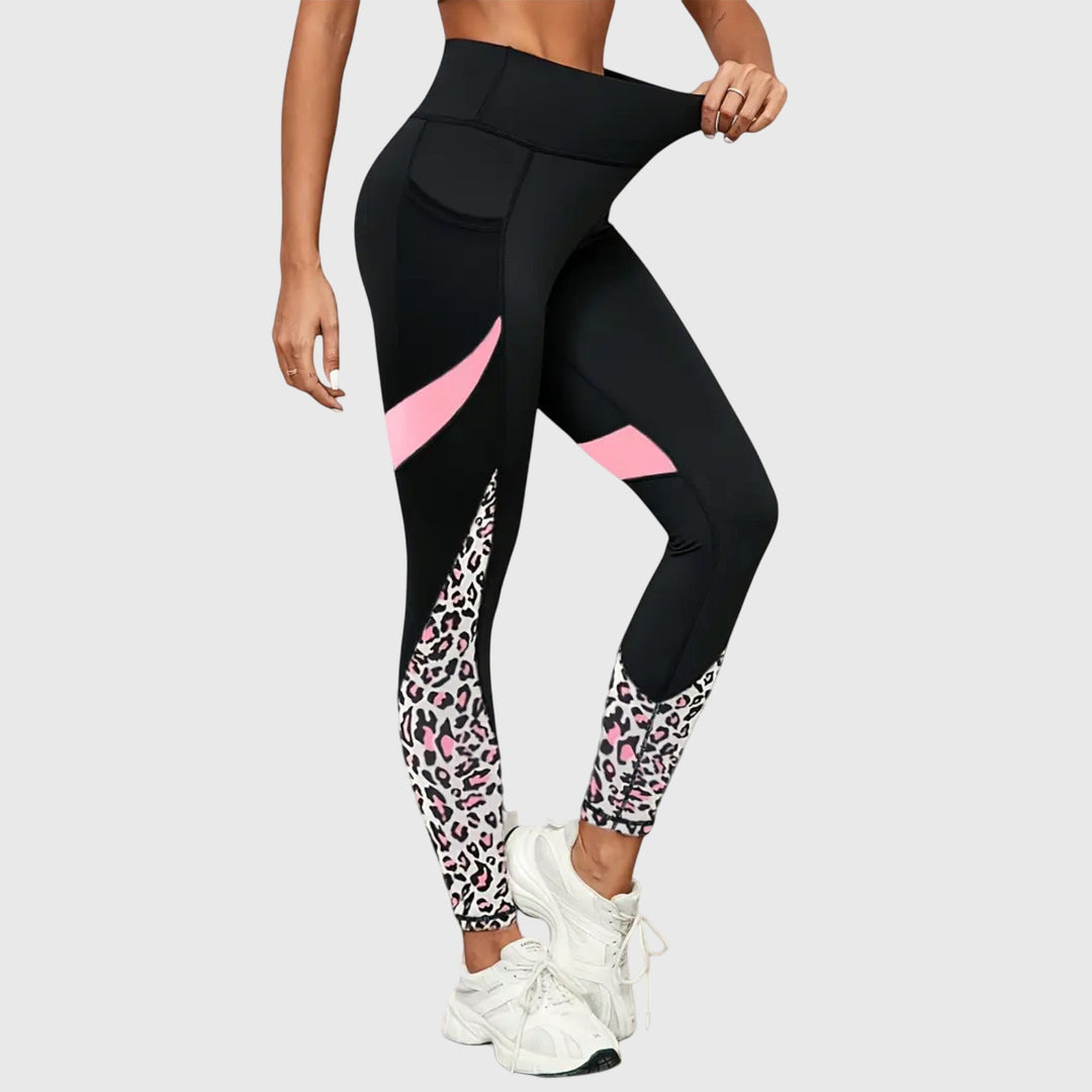 June | High-Waisted Leopard Print Workout Pants