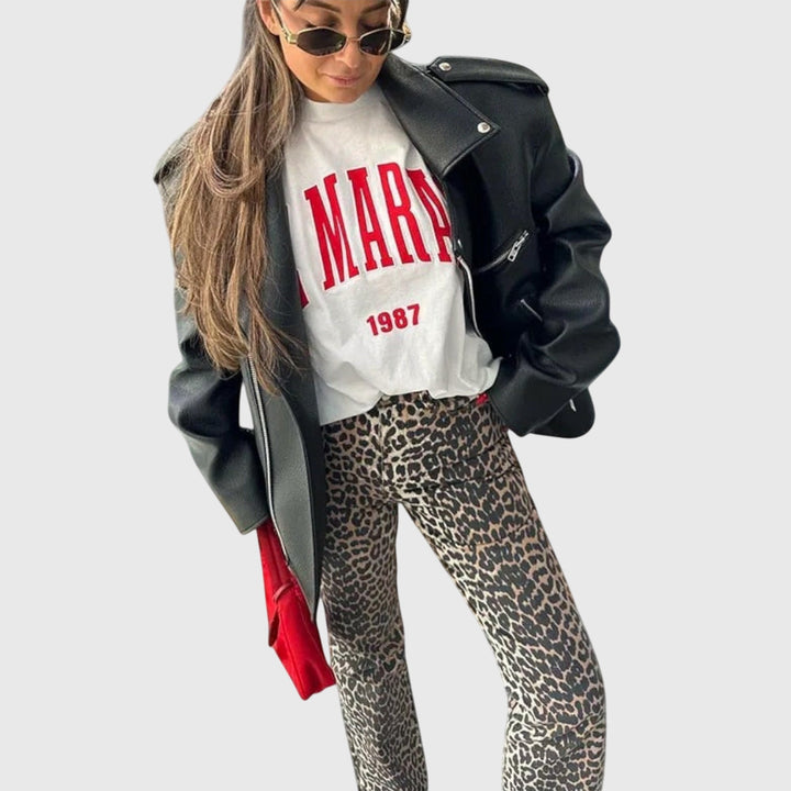 June | Vintage Jeans with Leopard Print