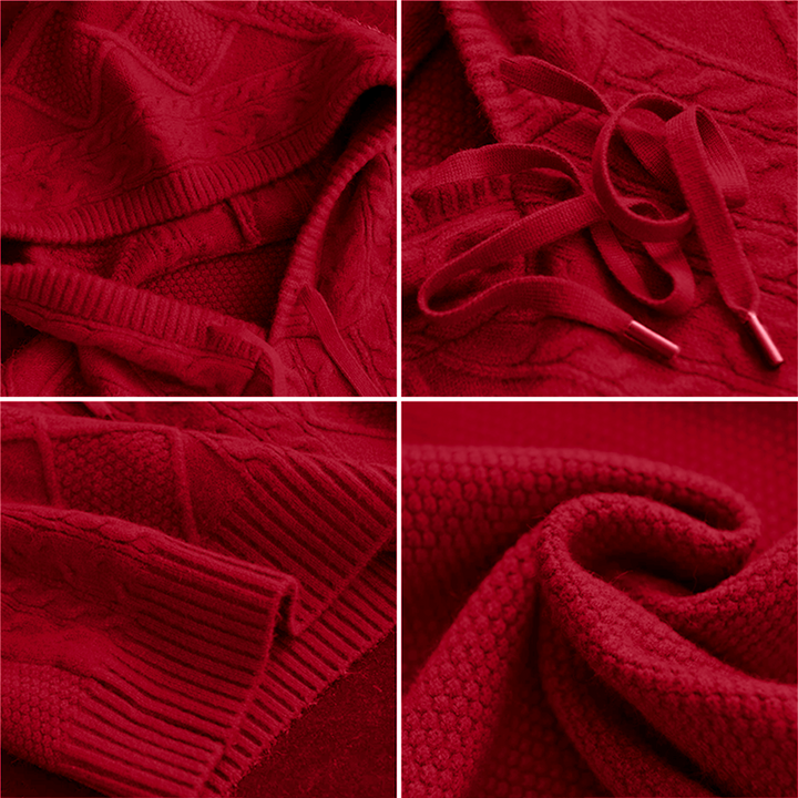 June | Emily | Cable Knit Hoodie Sweater