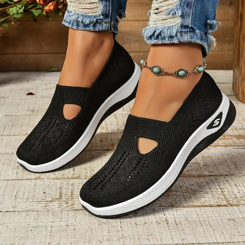 Linea | Breathable Slip On Athletic Shoes Lightweight Purple Knit