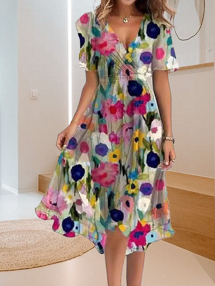 Simvella | Simple V Neck Dress