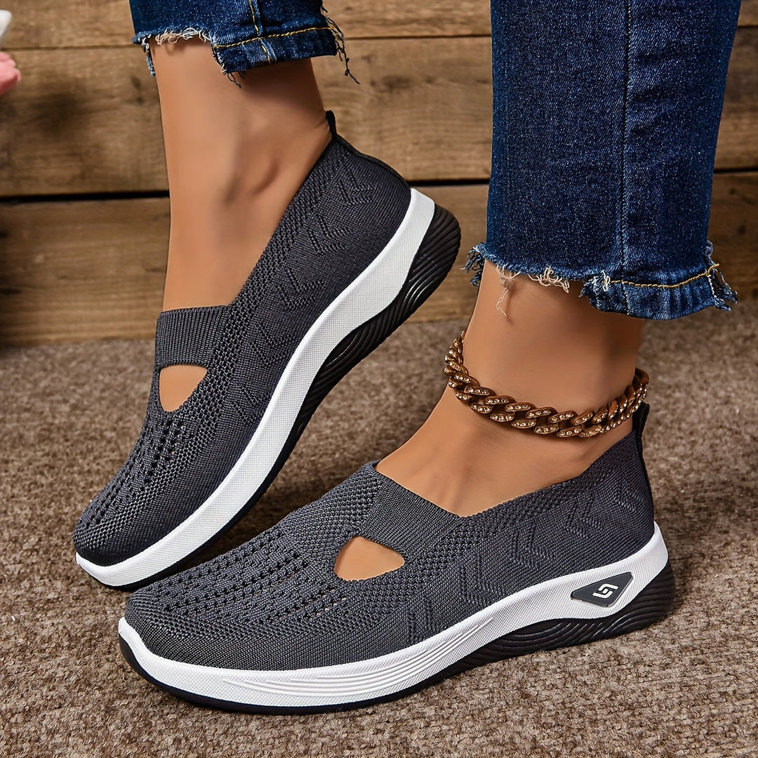 Linea | Breathable Slip On Athletic Shoes Lightweight Purple Knit