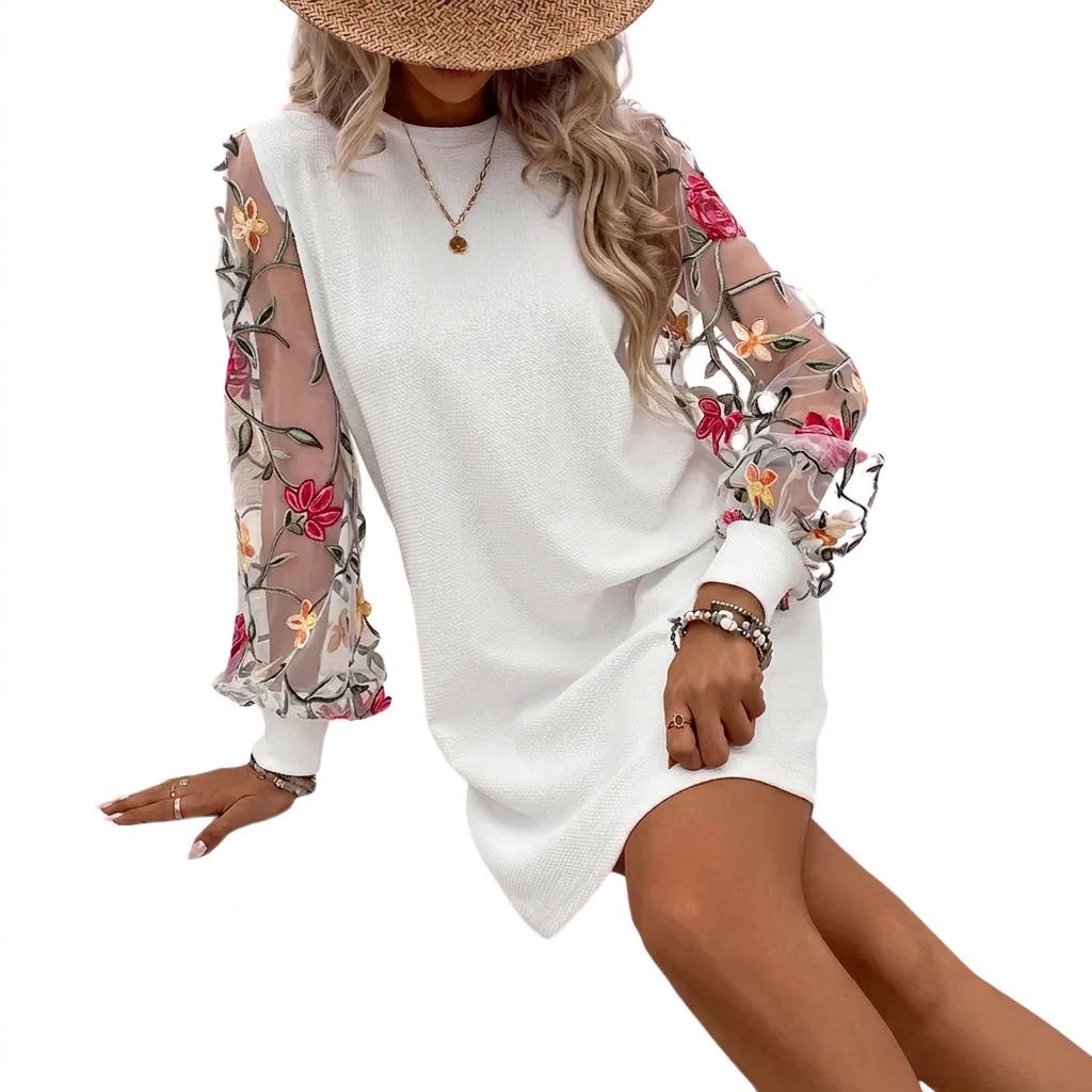 Mireille | Floral Bishop Sleeve Mini Dress