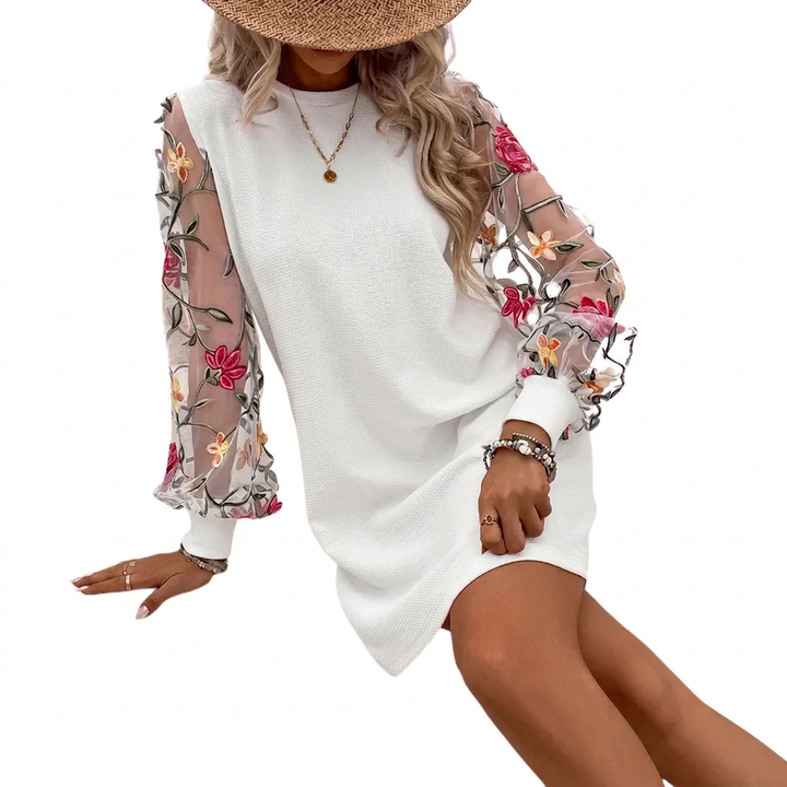 Mireille | Floral Bishop Sleeve Mini Dress