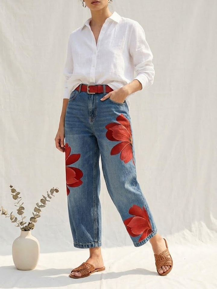 Angela - Elegant Floral Pants