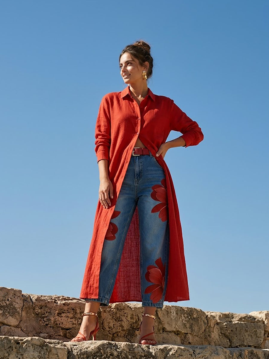 Angela - Elegant Floral Pants
