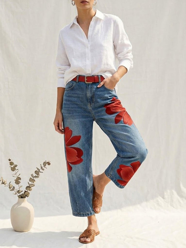 Angela - Elegant Floral Pants